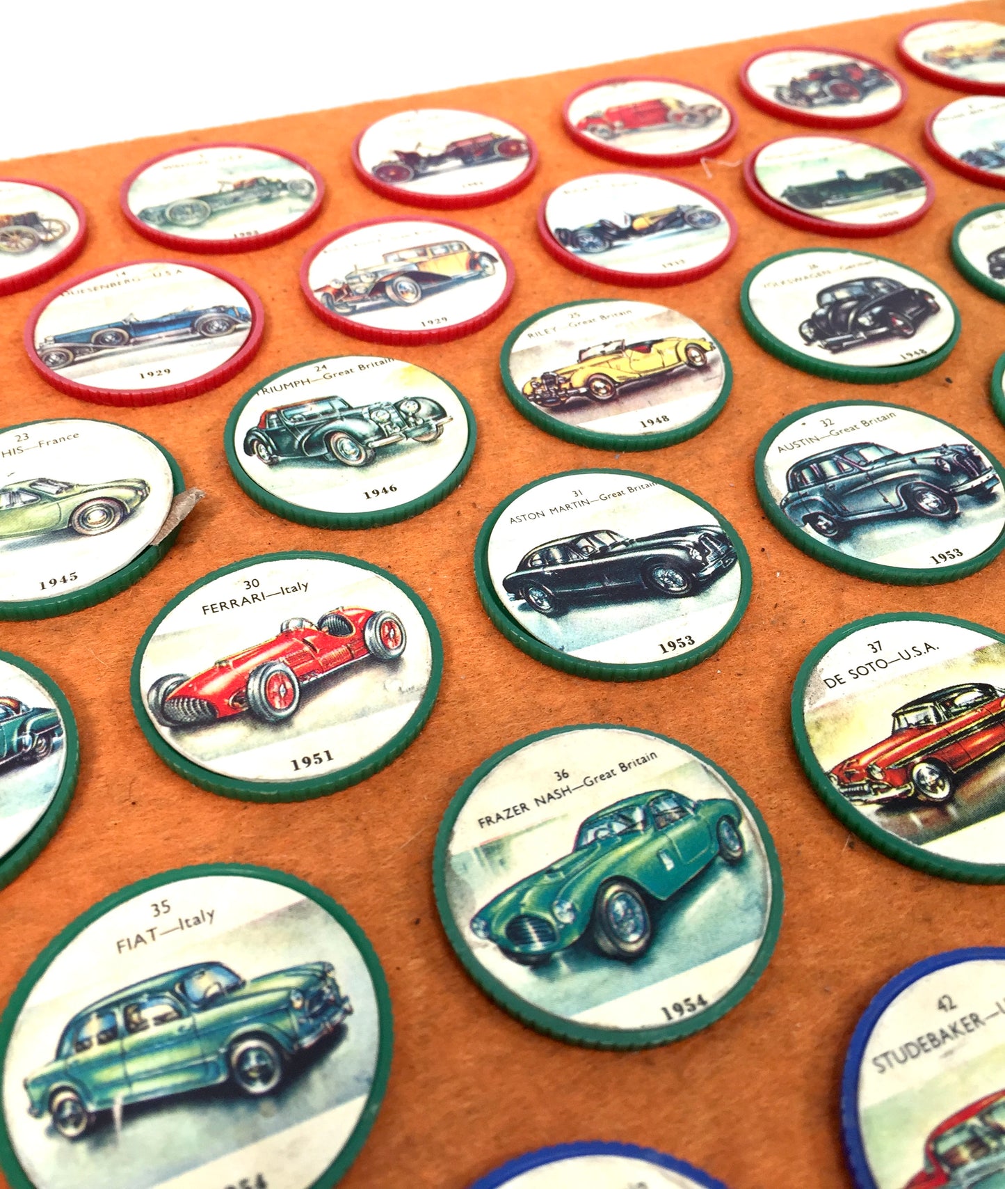 Antique Advertising - 45 Jell-O Picture Wheels Car Coin Collection Vintage c1960