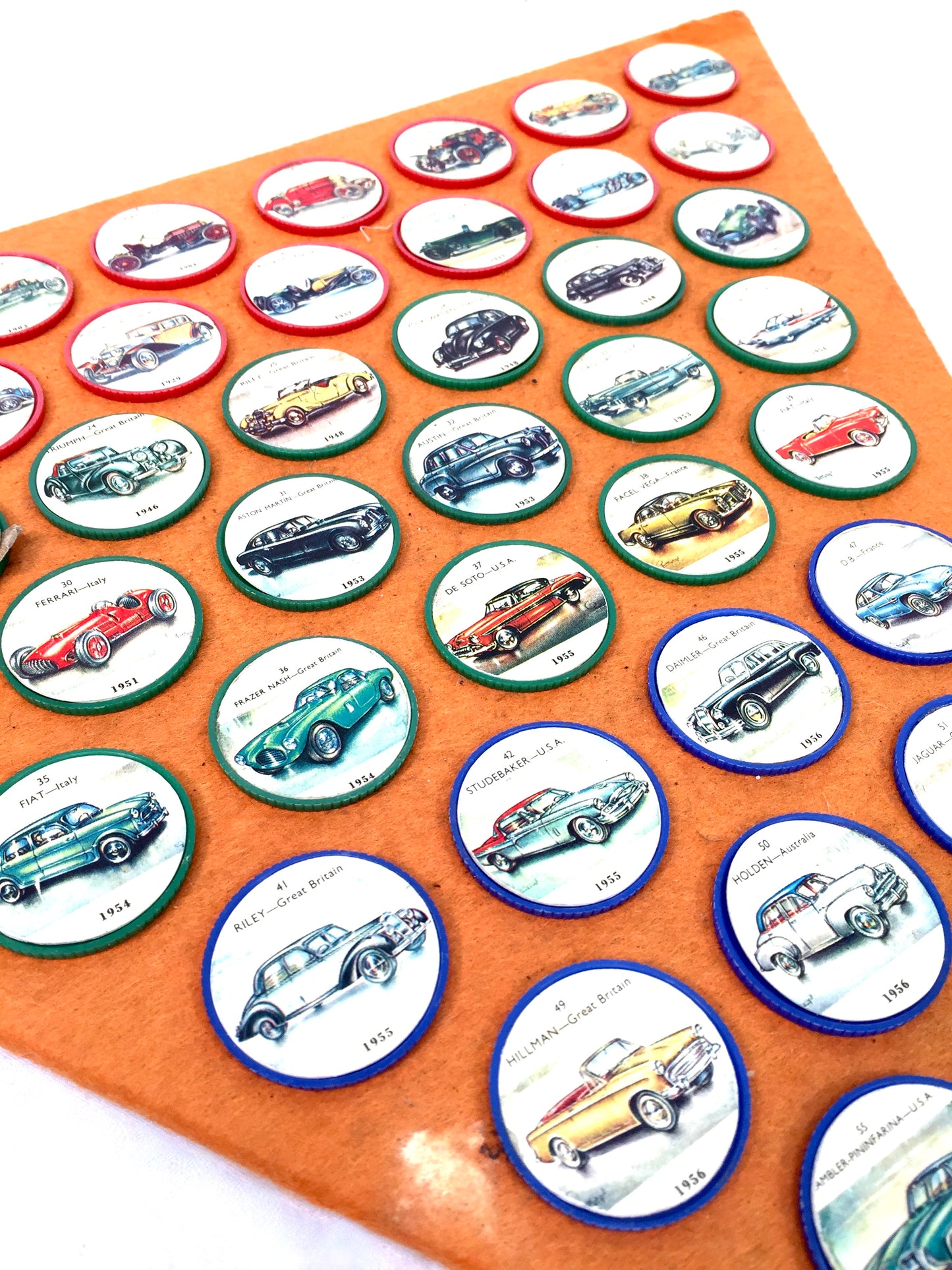 Antique Advertising - 45 Jell-O Picture Wheels Car Coin Collection Vintage c1960