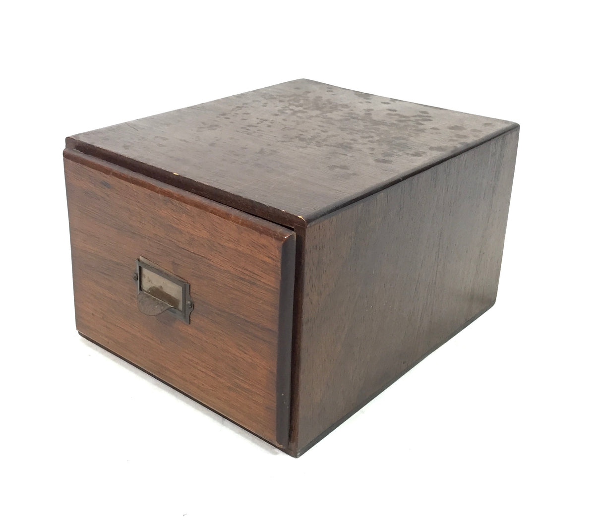 Antique Wooden Desktop Oak Stationery Index Filing Card Drawer / Cabinet / Box