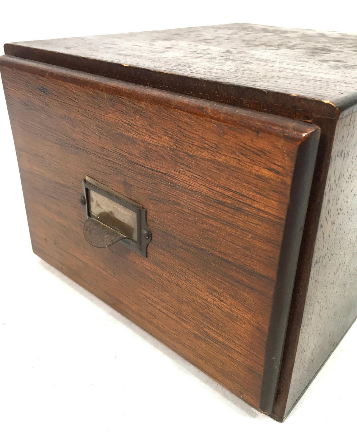 Antique Wooden Desktop Oak Stationery Index Filing Card Drawer / Cabinet / Box