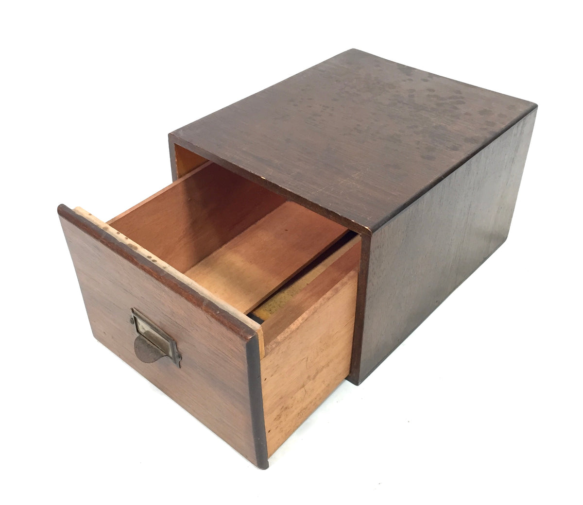 Antique Wooden Desktop Oak Stationery Index Filing Card Drawer / Cabinet / Box