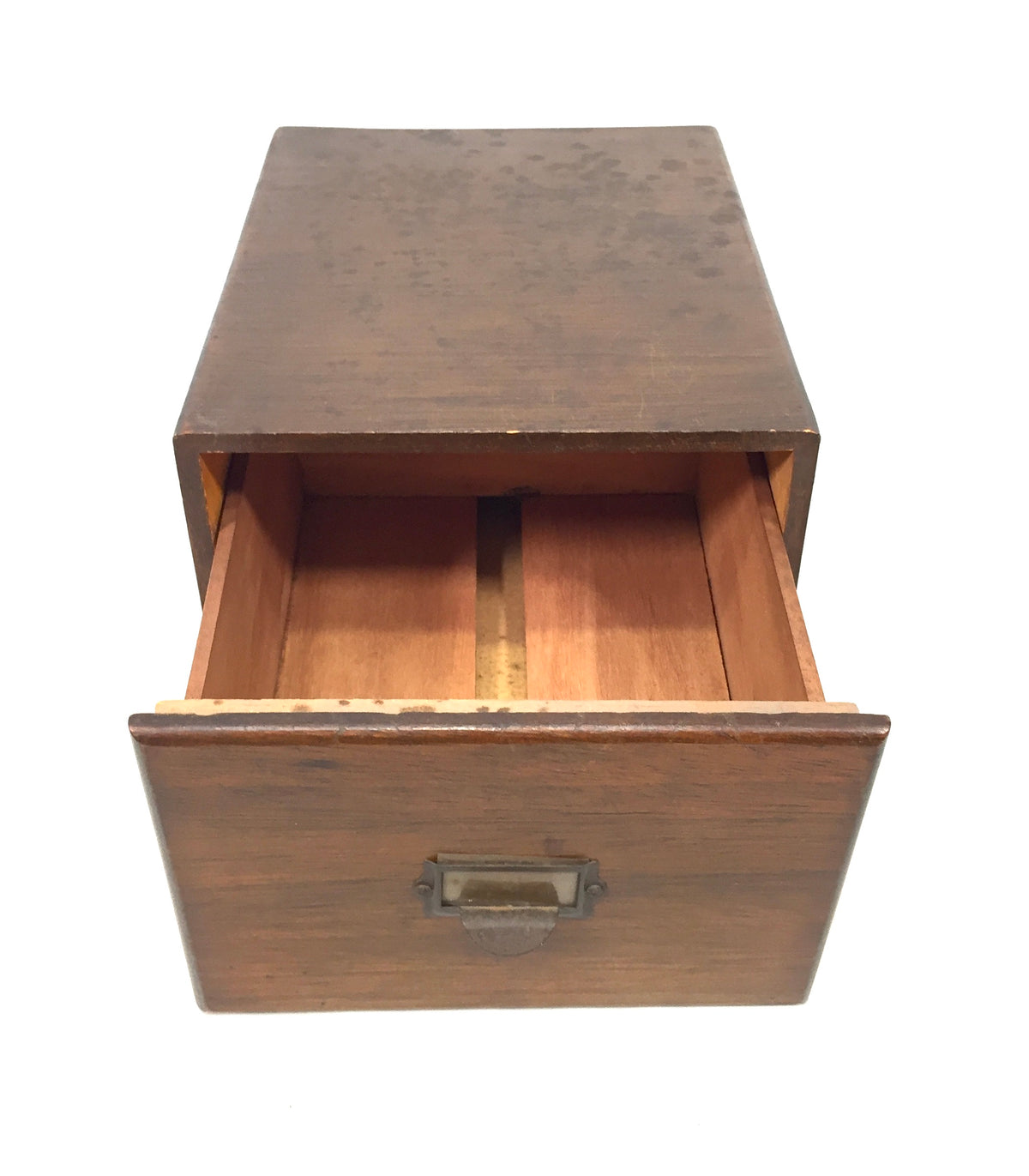 Antique Wooden Desktop Oak Stationery Index Filing Card Drawer / Cabinet / Box