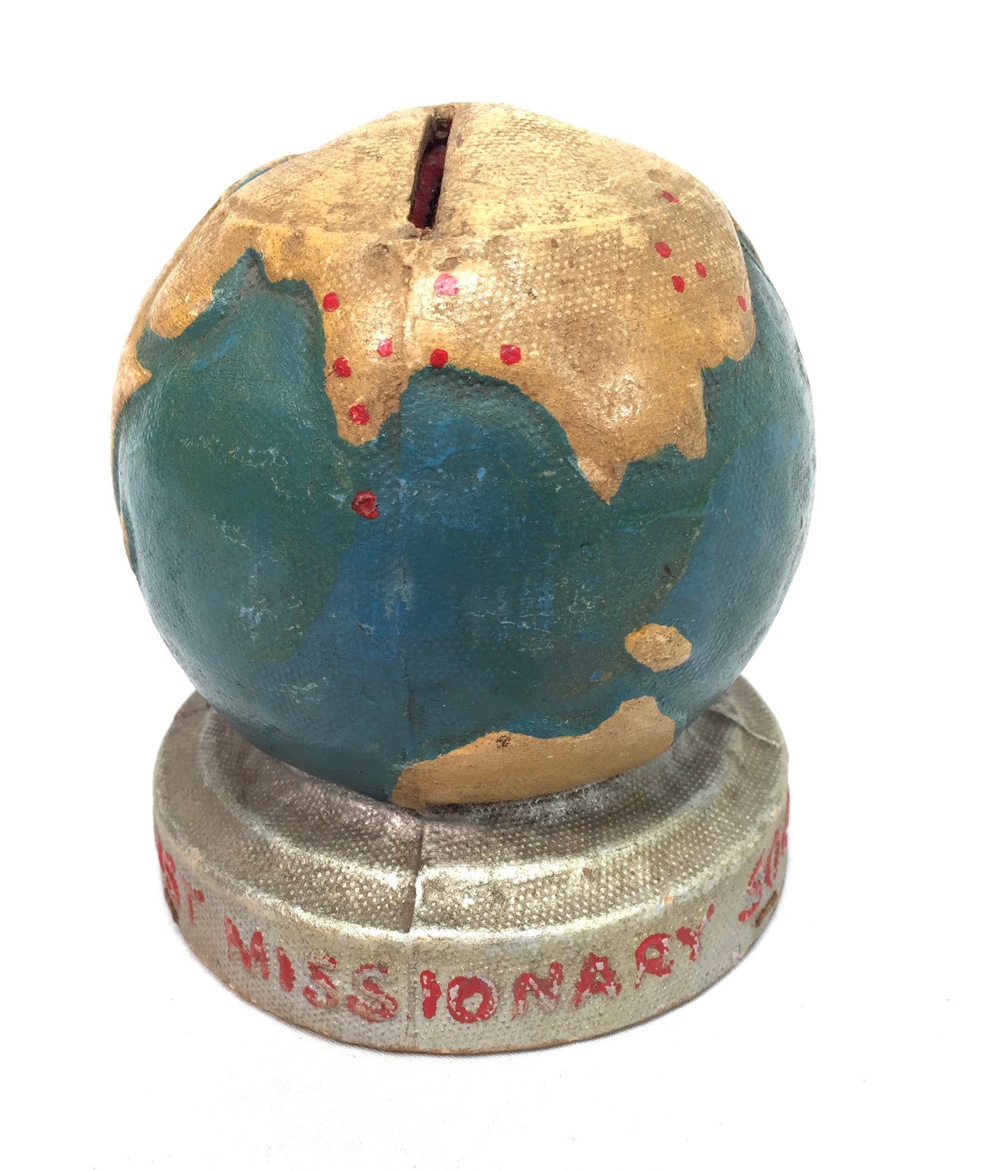 Antique Papier Mâché Methodist Church Missionary Collection Offering Box c.1950