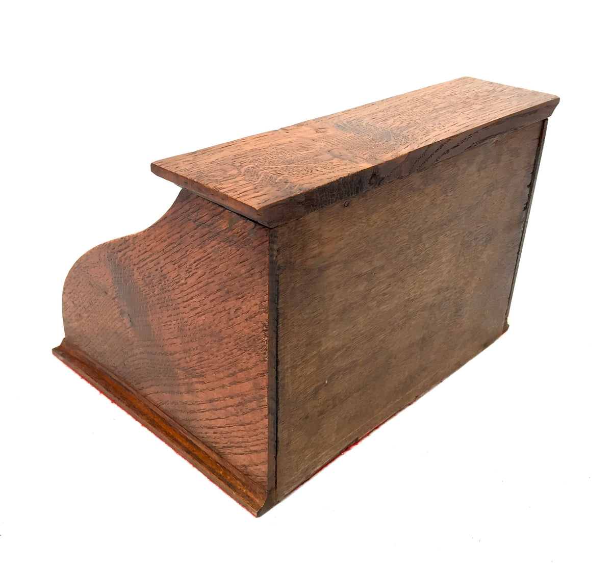 Antique 1930s Tambour Fronted Wooden Oak Desktop Letter Rack / Stationery Holder