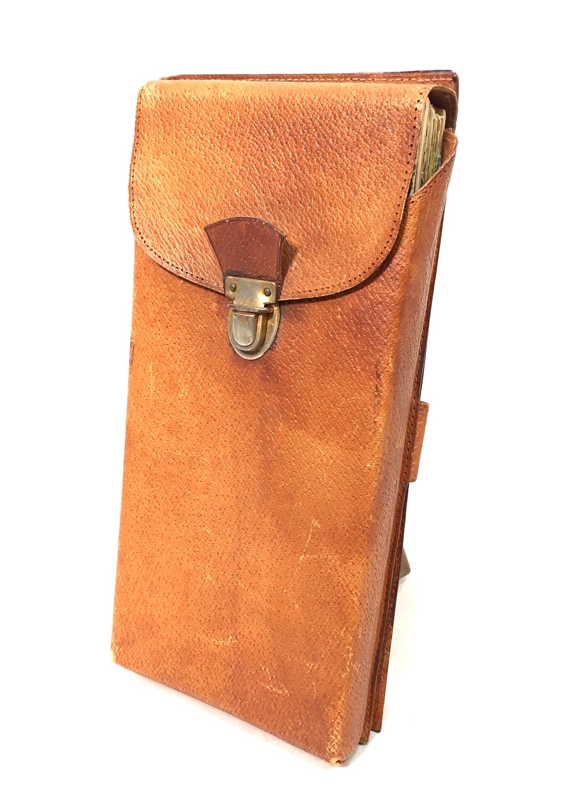 Vintage Set of Michelin Road Maps of France in Antique Leather Travel Case c1950
