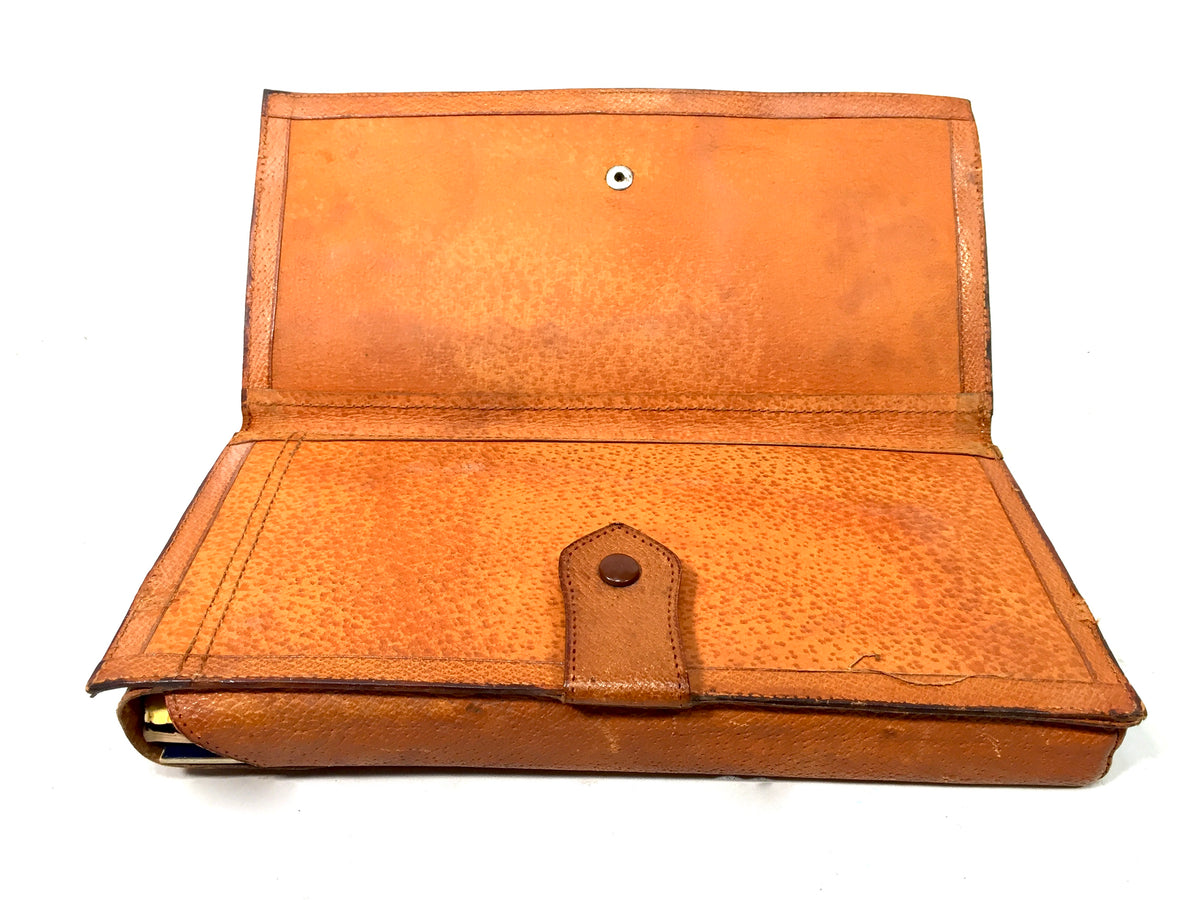 Vintage Set of Michelin Road Maps of France in Antique Leather Travel Case c1950