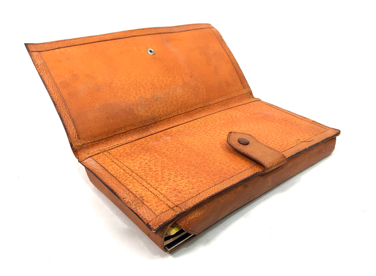 Vintage Set of Michelin Road Maps of France in Antique Leather Travel Case c1950