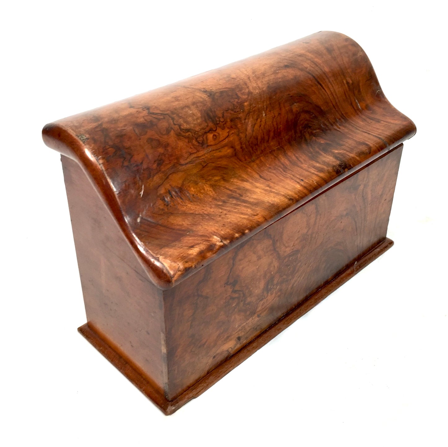 Antique Wooden Walnut Desktop Stationery Holder Box Cabinet / Letter Rack c1900