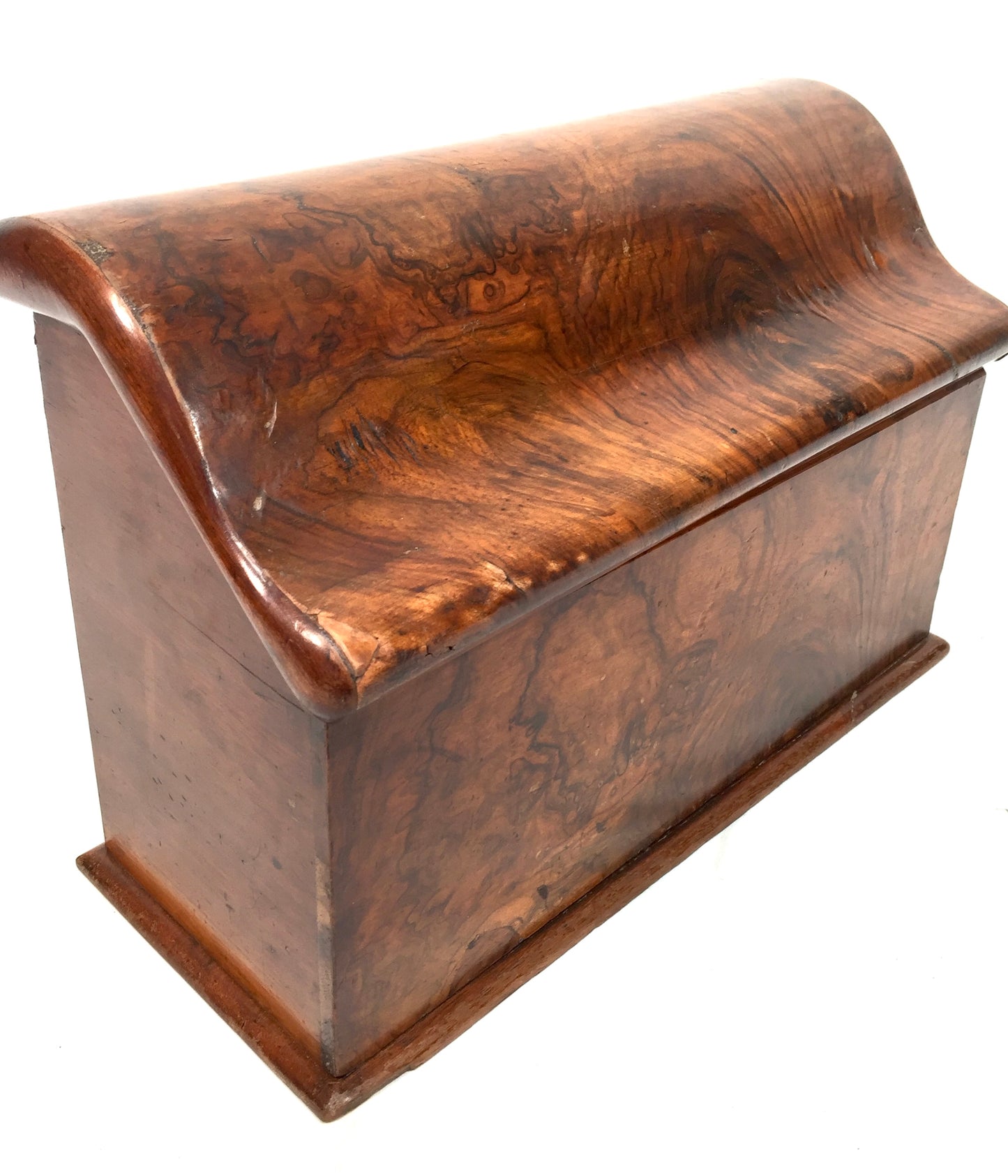 Antique Wooden Walnut Desktop Stationery Holder Box Cabinet / Letter Rack c1900