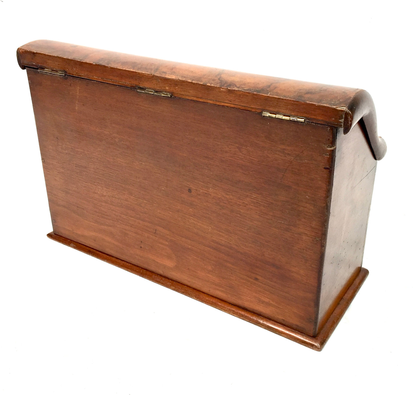 Antique Wooden Walnut Desktop Stationery Holder Box Cabinet / Letter Rack c1900