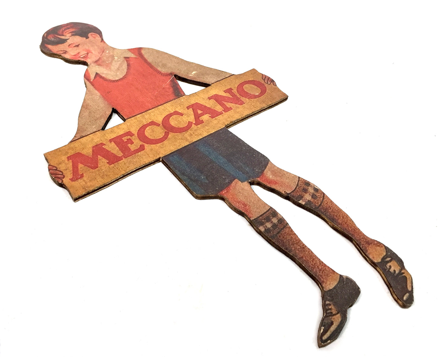 Vintage Advertising - Meccano Toys Wooden Boy Printed Shop Display Sign