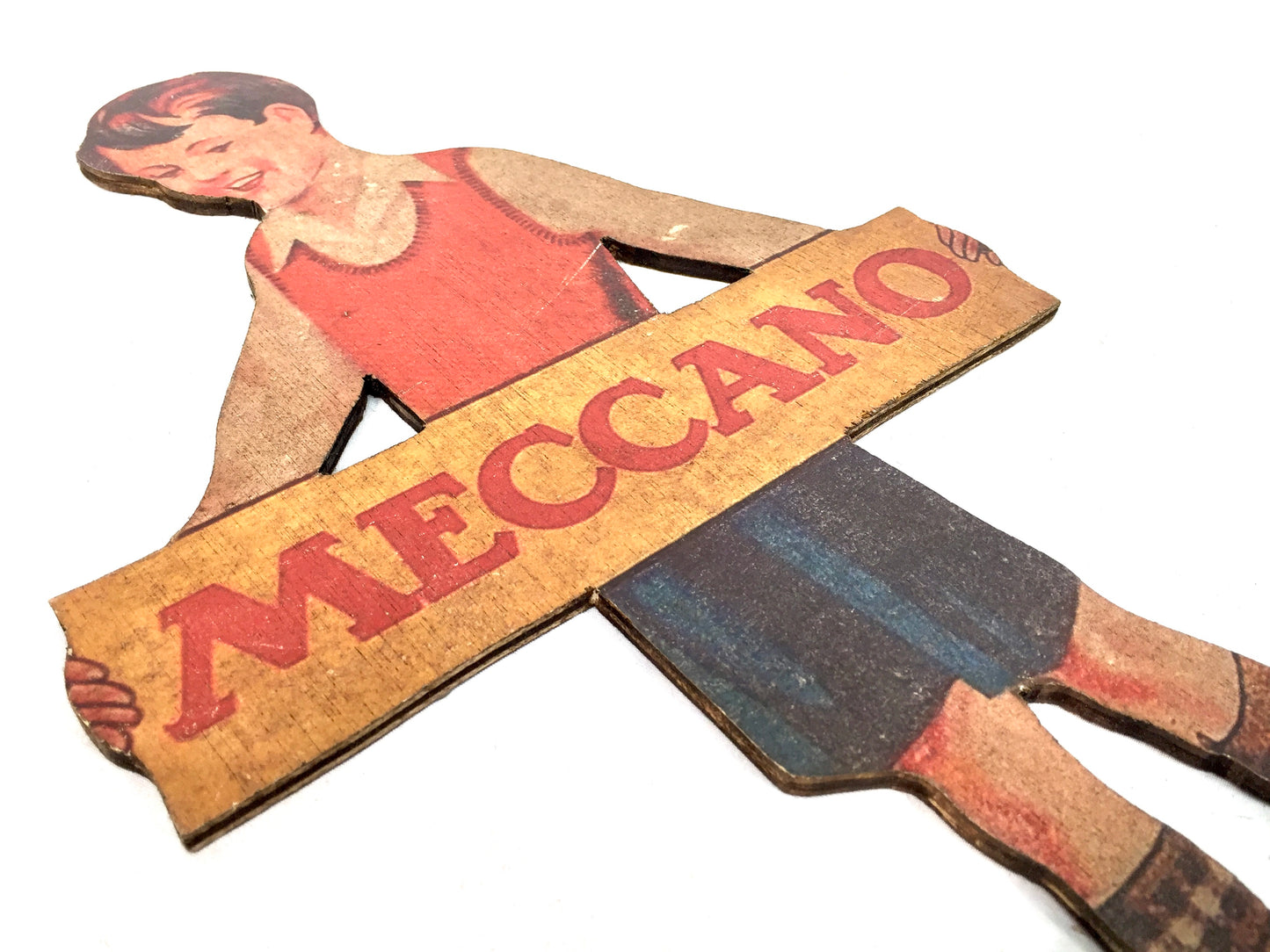 Vintage Advertising - Meccano Toys Wooden Boy Printed Shop Display Sign