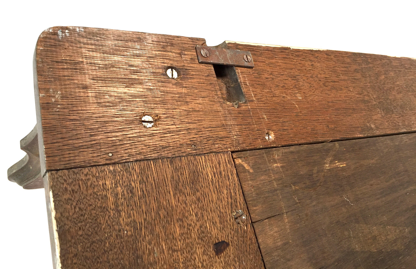 Antique Large Entrance Hall Wooden Oak Wall Mounted Coat Rack & Shelf c.1900