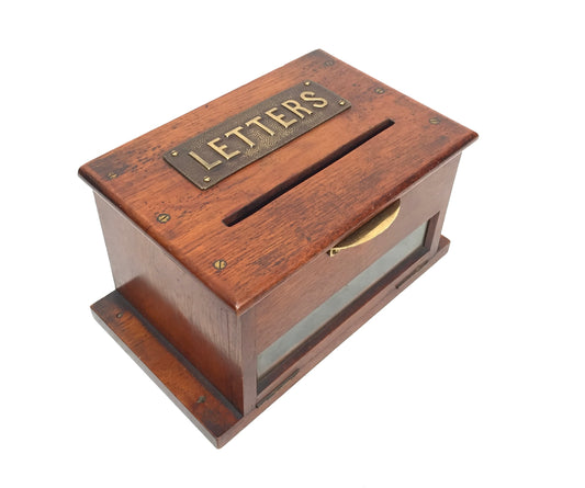 Antique Victorian Oak Country House Wooden Letter / Post Box / Stationery c.1900