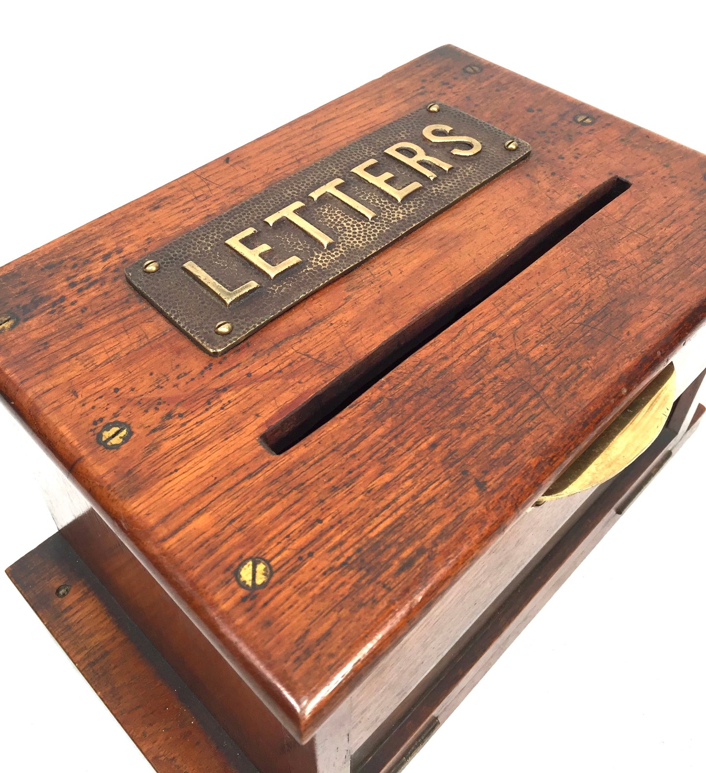Antique Victorian Oak Country House Wooden Letter / Post Box / Stationery c.1900