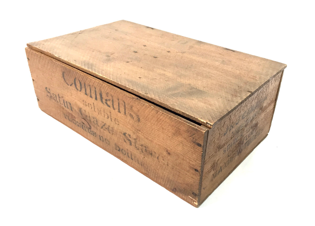 Antique Advertising - Colman's Satin Glaze Starch Wooden Shop Display Box Crate