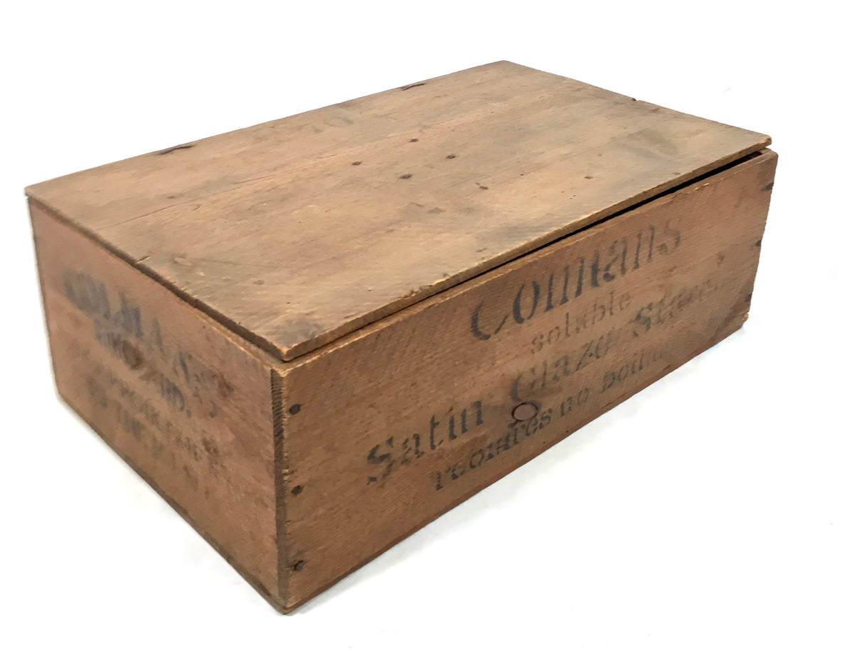 Antique Advertising - Colman's Satin Glaze Starch Wooden Shop Display Box Crate