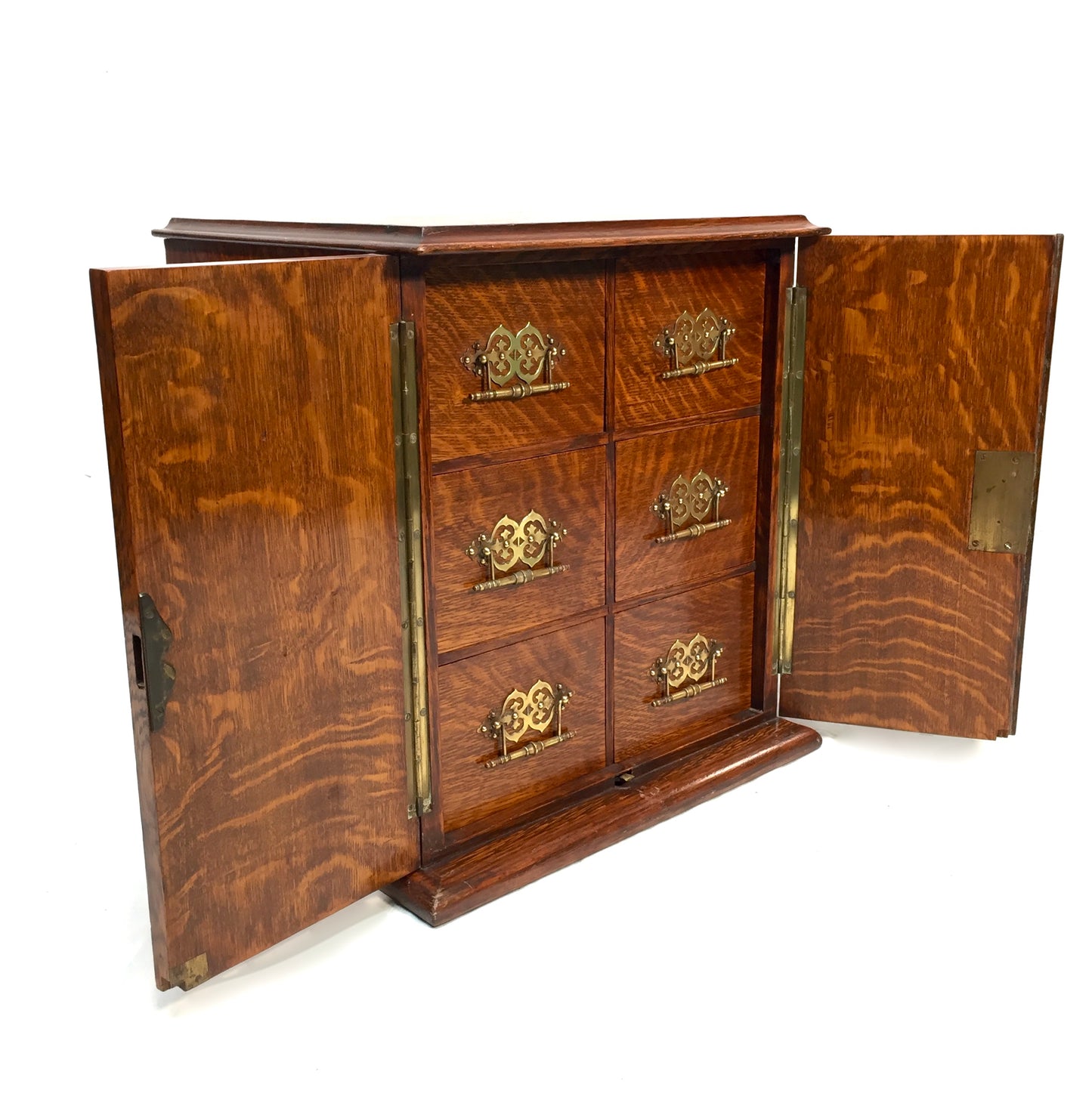 Antique Victorian Wooden Oak Tabletop Collectors Cabinet Chest of Drawers / Box