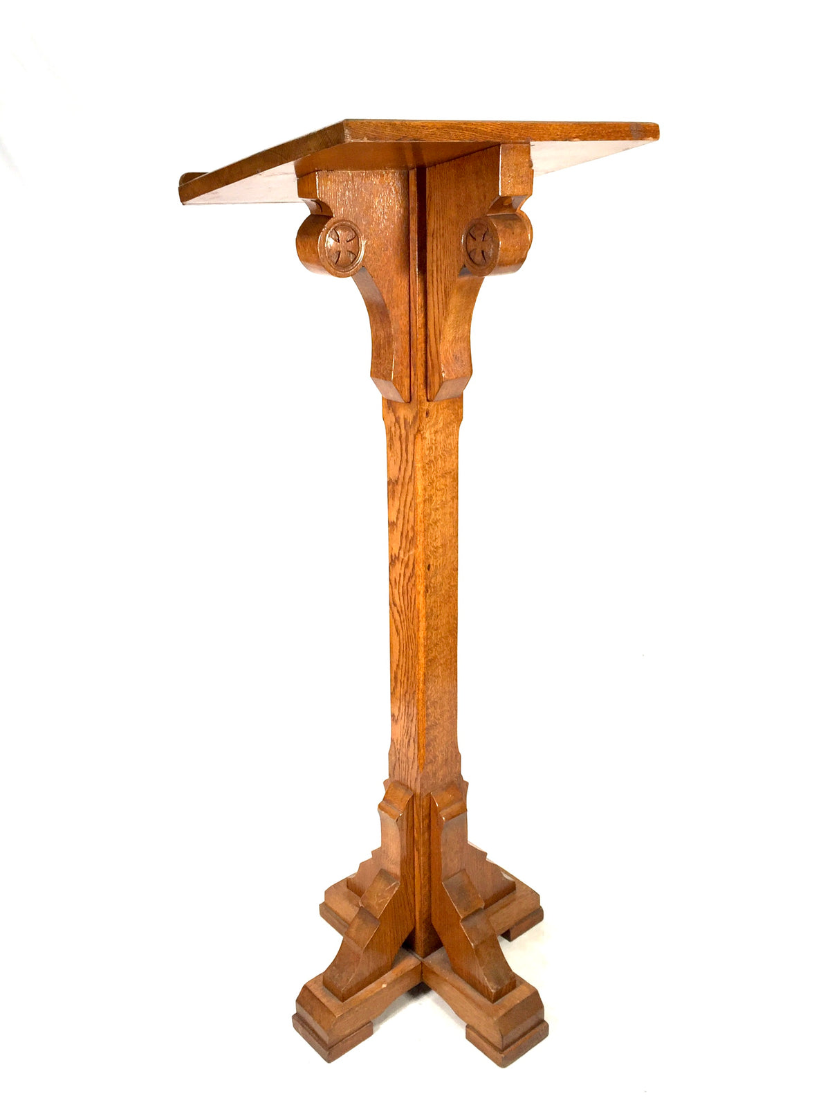 Antique Wooden Large Floor Standing Oak Church Lectern / Book Stand / Holder