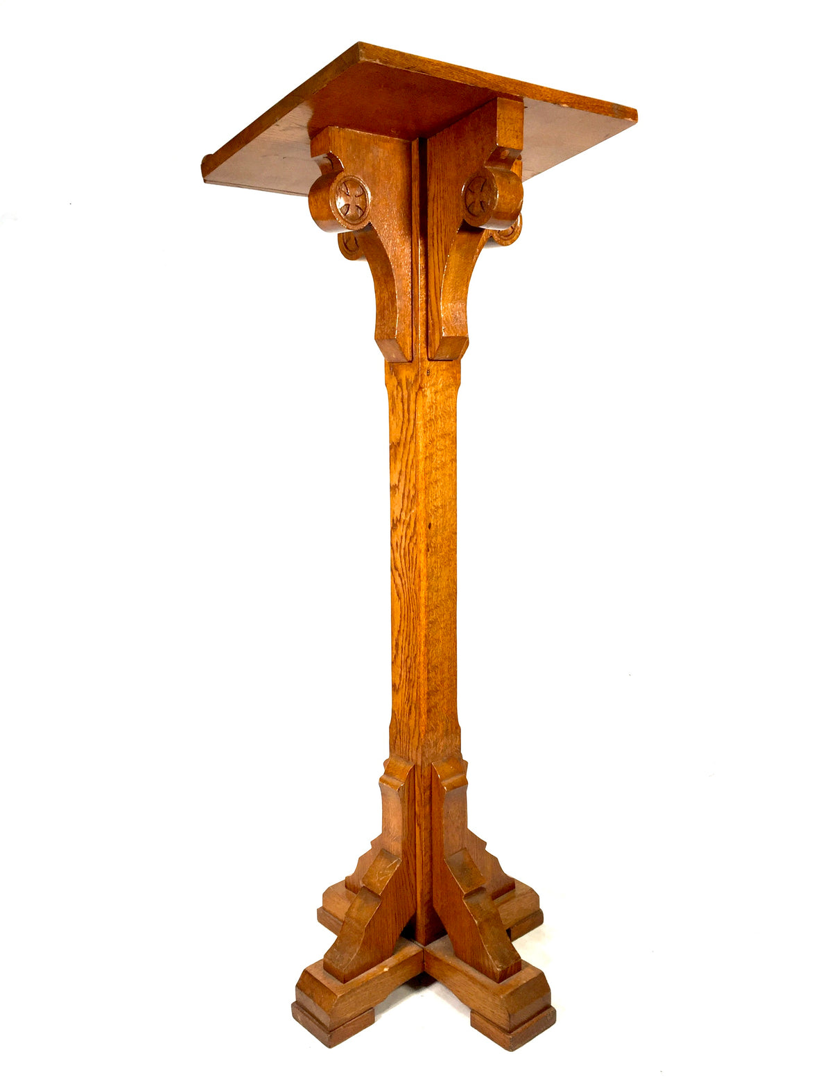 Antique Wooden Large Floor Standing Oak Church Lectern / Book Stand / Holder
