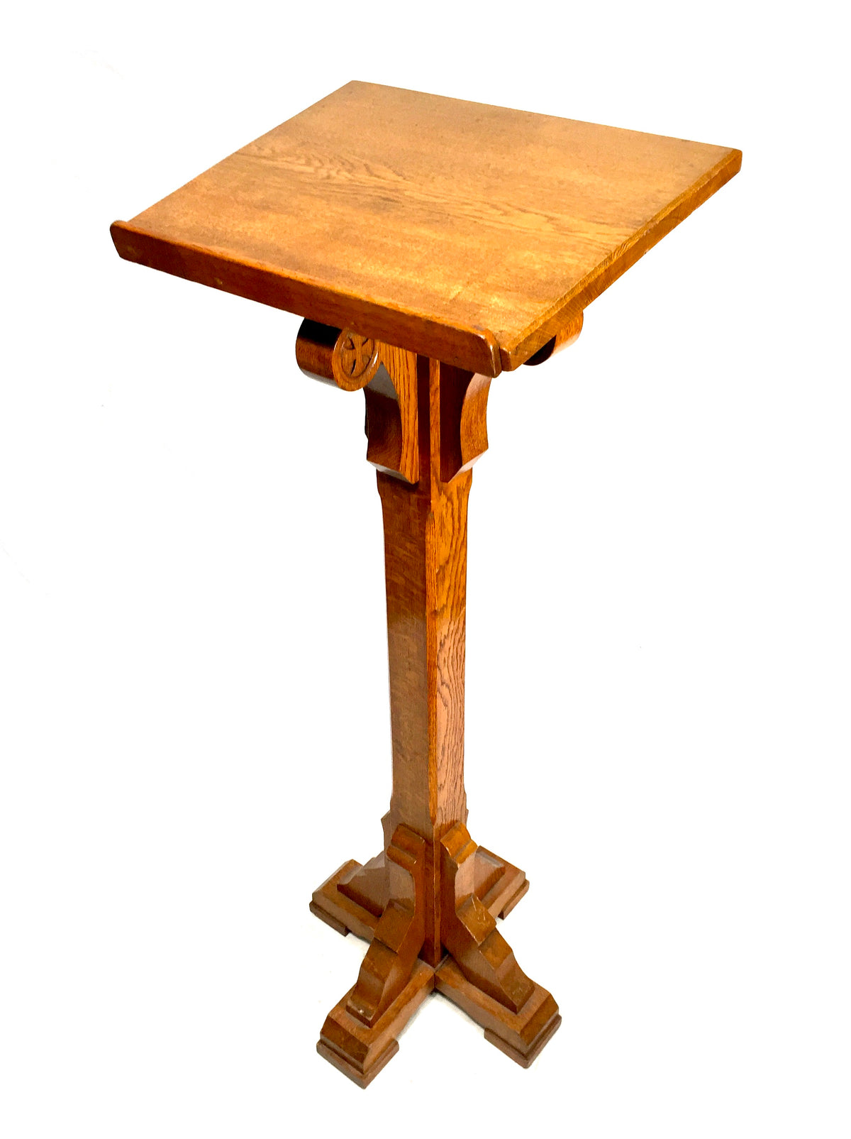 Antique Wooden Large Floor Standing Oak Church Lectern / Book Stand / Holder