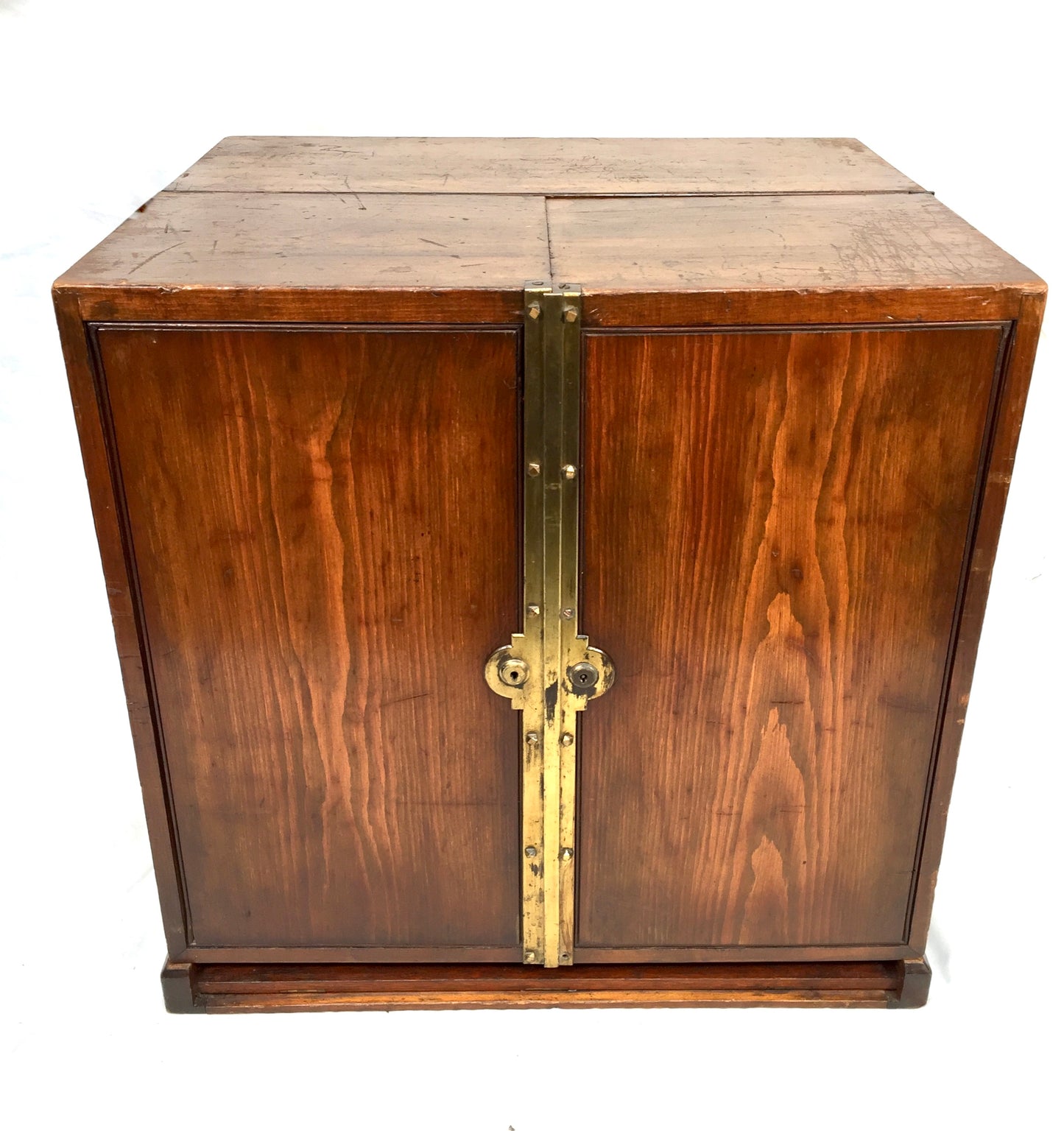 Antique Wooden Tabletop Stationery Cabinet Writing Slope Filing Cabinet Box