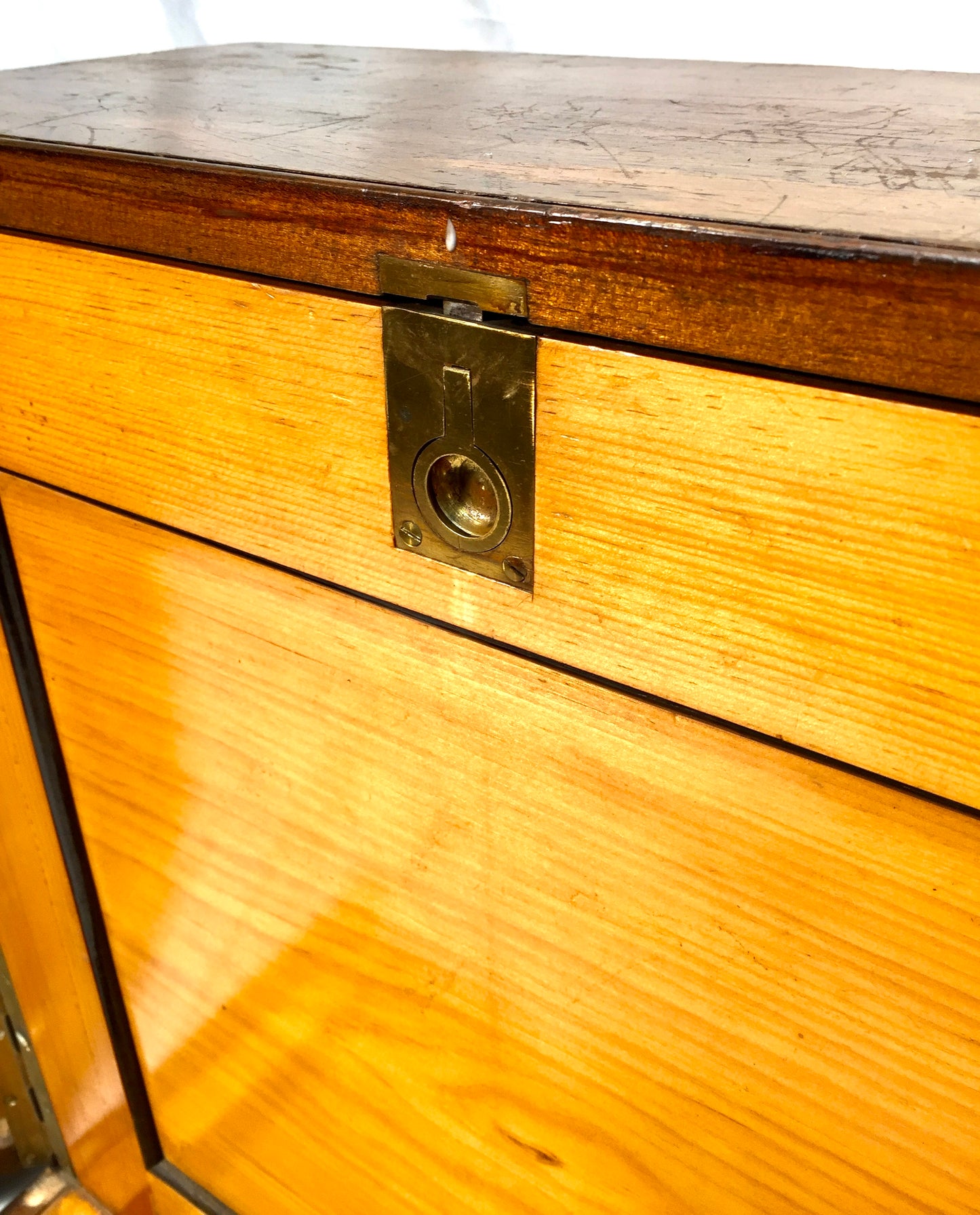 Antique Wooden Tabletop Stationery Cabinet Writing Slope Filing Cabinet Box