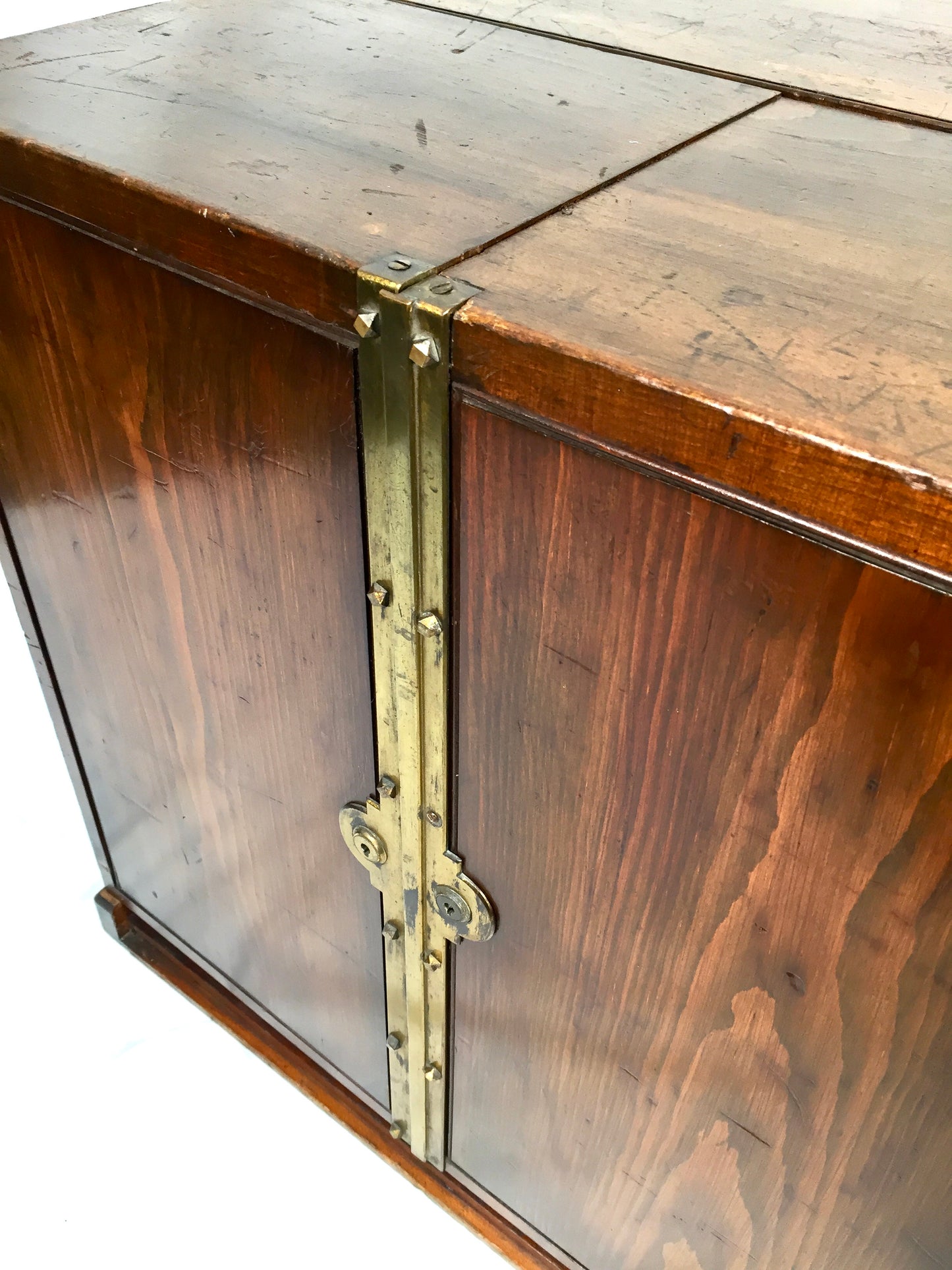 Antique Wooden Tabletop Stationery Cabinet Writing Slope Filing Cabinet Box