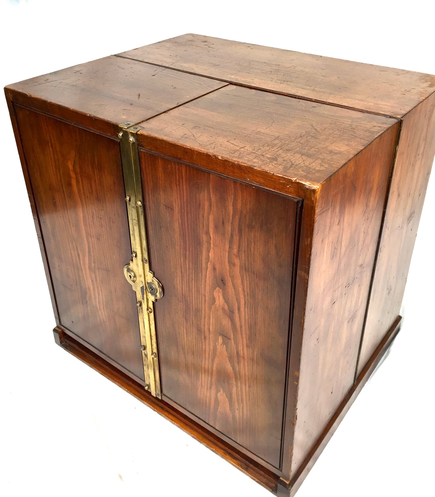 Antique Wooden Tabletop Stationery Cabinet Writing Slope Filing Cabinet Box