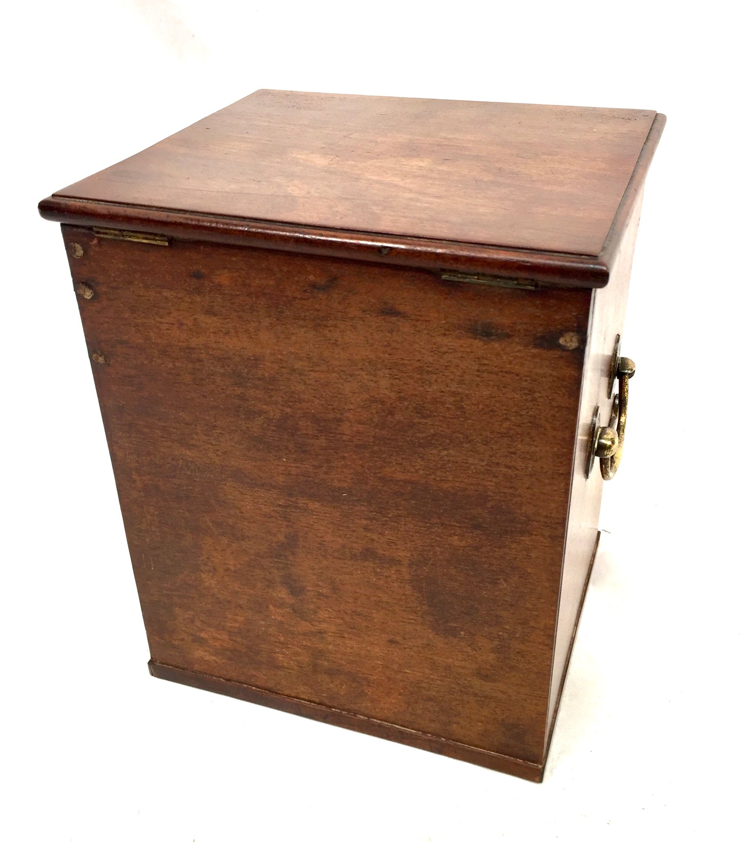 Antique Mahogany Apothecary Box / Cabinet With Glass Medicine Bottles c.1880