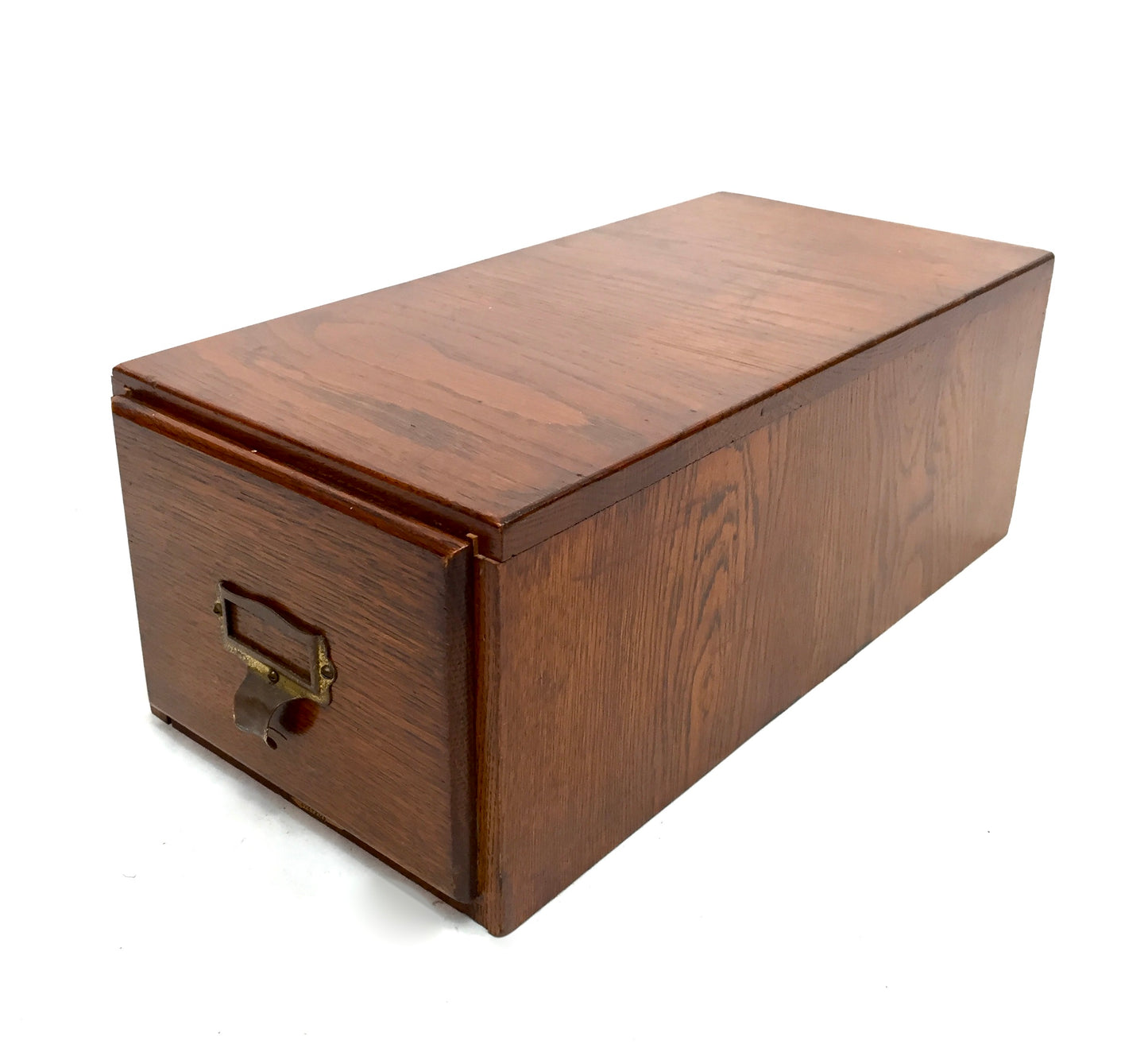 Antique Tabletop Wooden Index Card Advance Filling Drawer / Storage Box c.1930