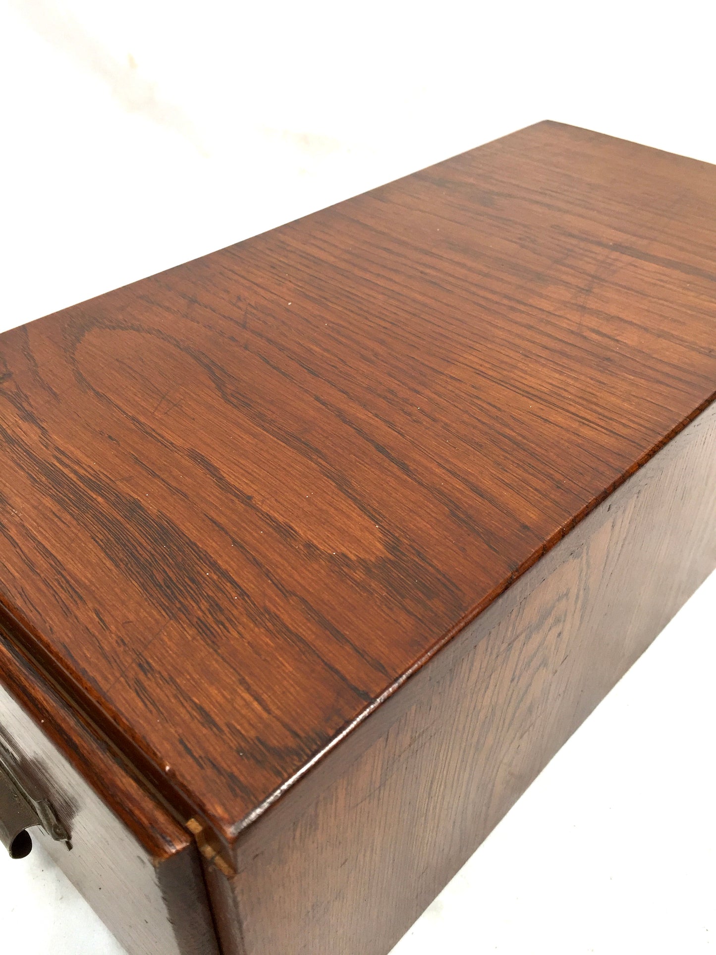 Antique Tabletop Wooden Index Card Advance Filling Drawer / Storage Box c.1930