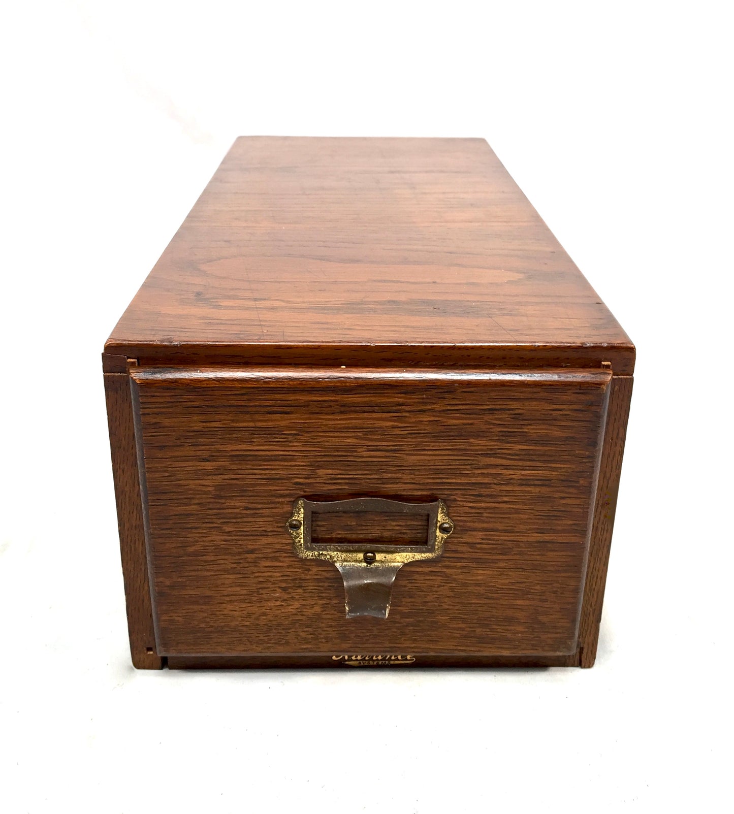 Antique Tabletop Wooden Index Card Advance Filling Drawer / Storage Box c.1930