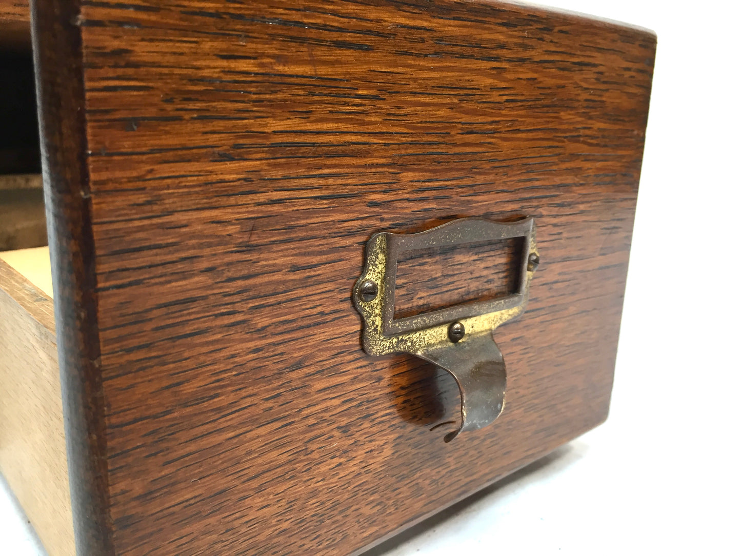 Antique Tabletop Wooden Index Card Advance Filling Drawer / Storage Box c.1930