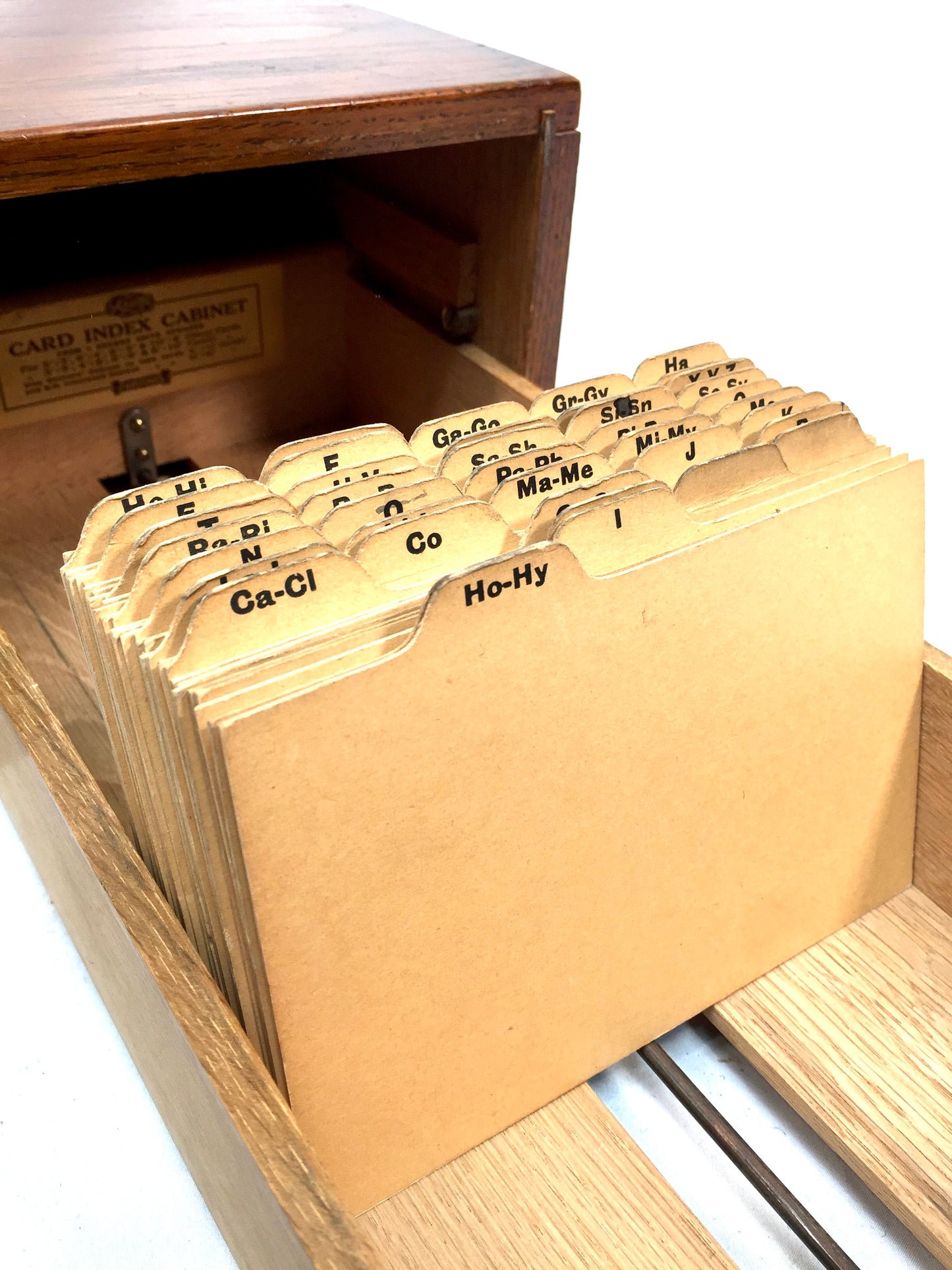 Antique Tabletop Wooden Index Card Advance Filling Drawer / Storage Box c.1930