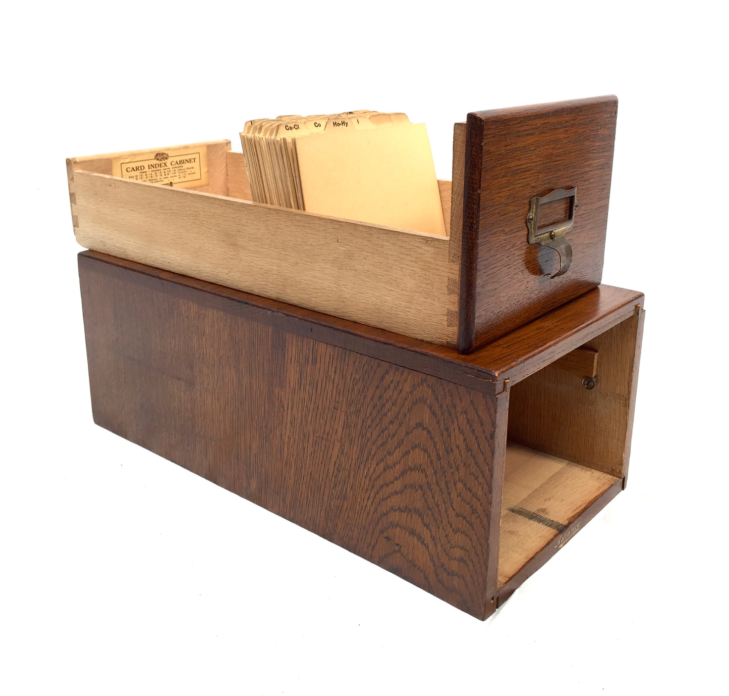 Antique Tabletop Wooden Index Card Advance Filling Drawer / Storage Box c.1930