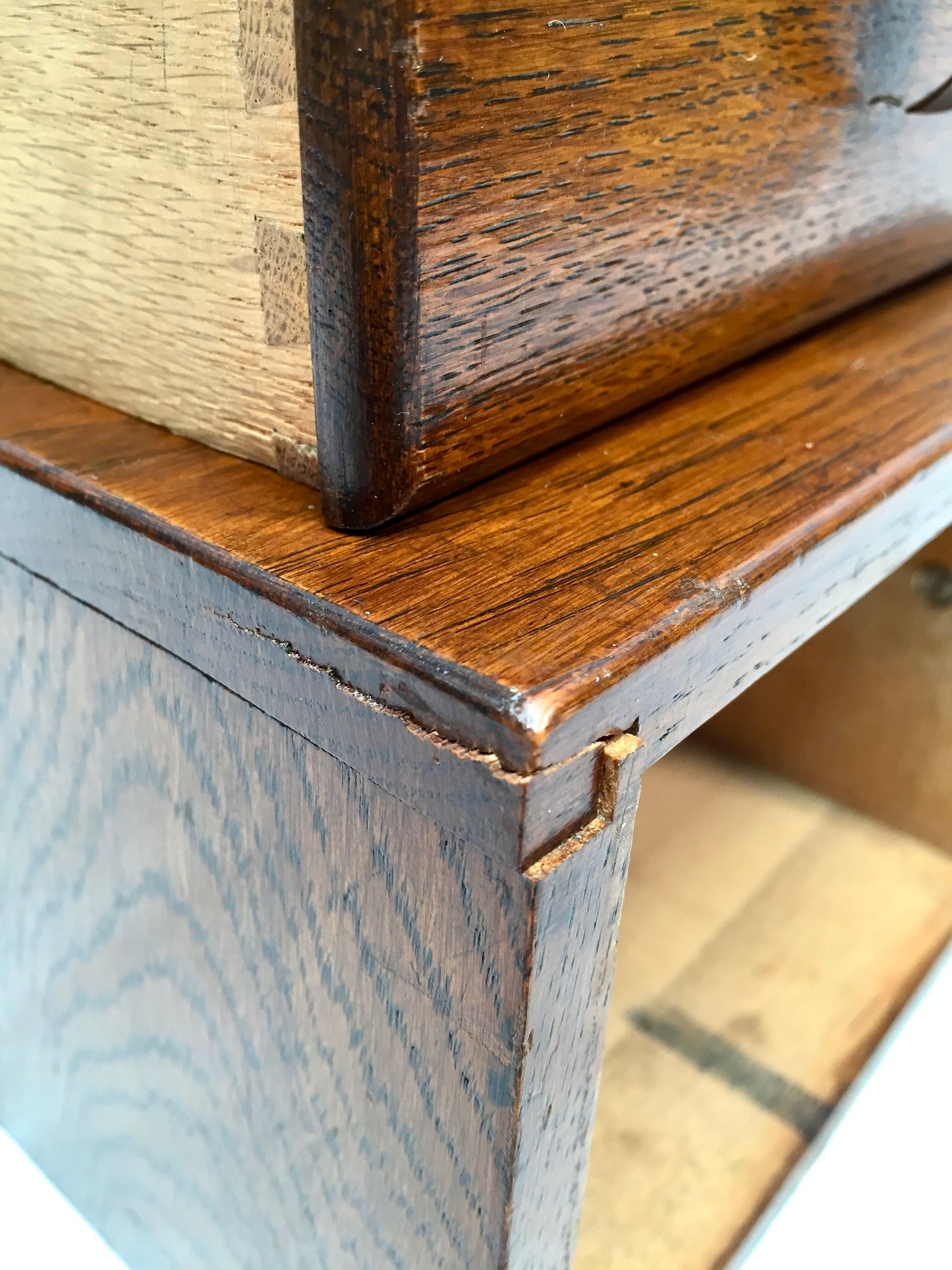 Antique Tabletop Wooden Index Card Advance Filling Drawer / Storage Box c.1930
