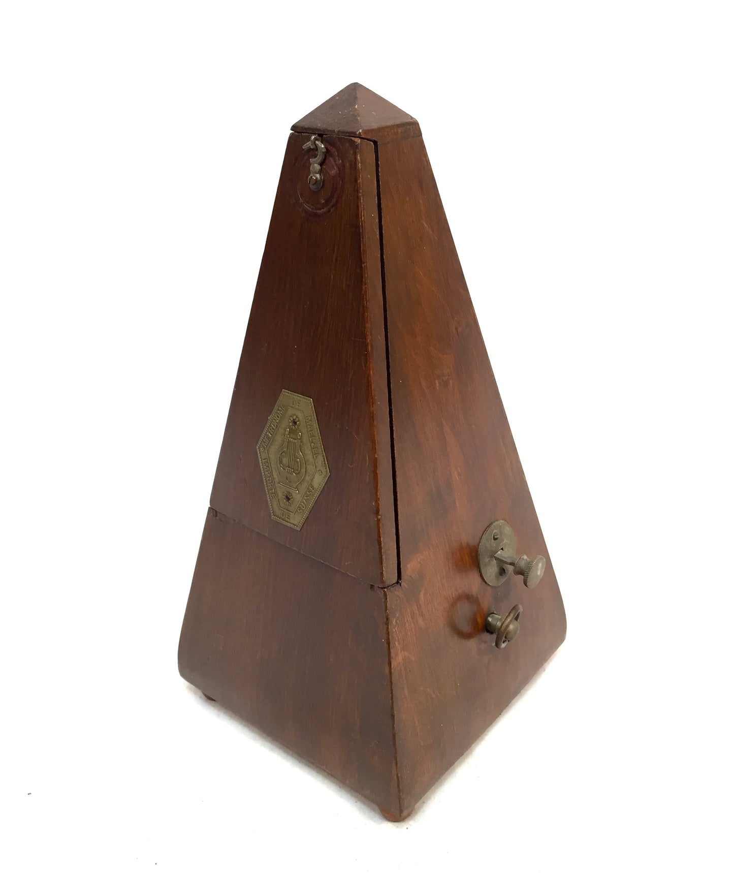 Antique Working System Maelzel Metronome France Wood Pyramid French Music Timer