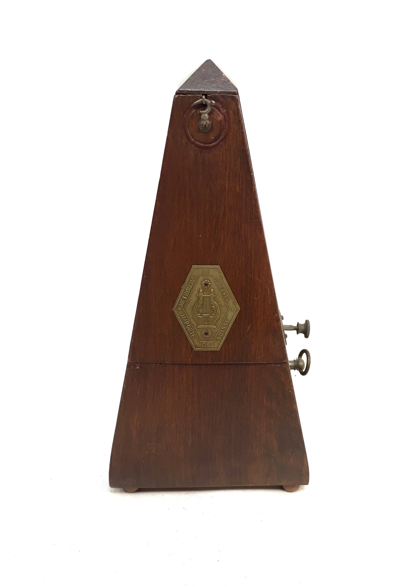 Antique Working System Maelzel Metronome France Wood Pyramid French Music Timer