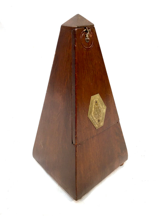 Antique Working System Maelzel Metronome France Wood Pyramid French Music Timer