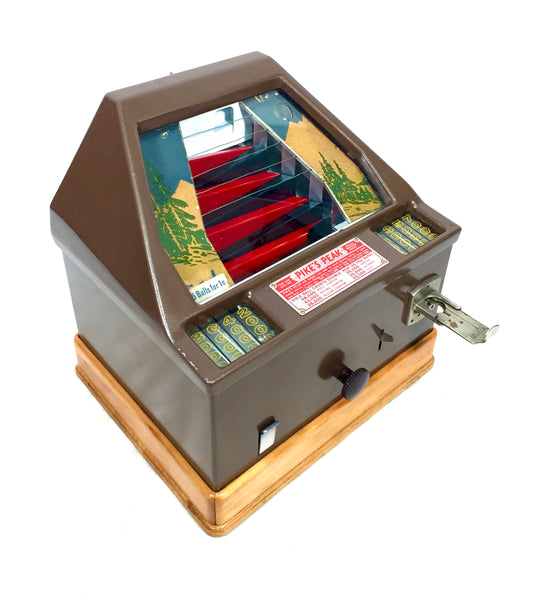 Antique 1939 Trade Stim Pike’s Peak Arcade Coin Operated Machine Working / Keys