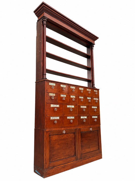 Antique Large Mahogany Apothecary Chemist's Shop Display Cabinet Drawers c.1890