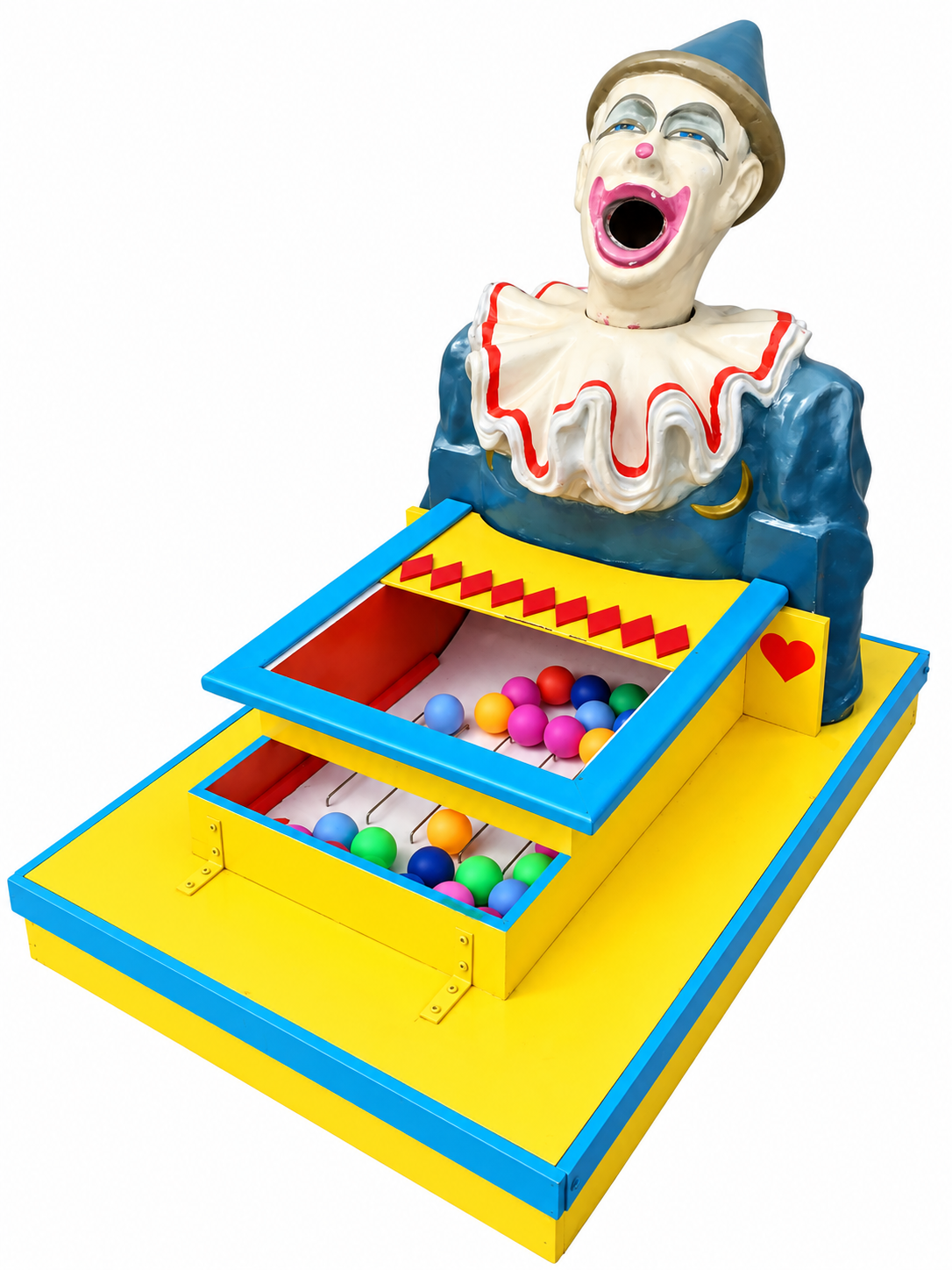 Vintage Fairground Arcade Laughing Fibreglass Painted Clown Ball Throw Game