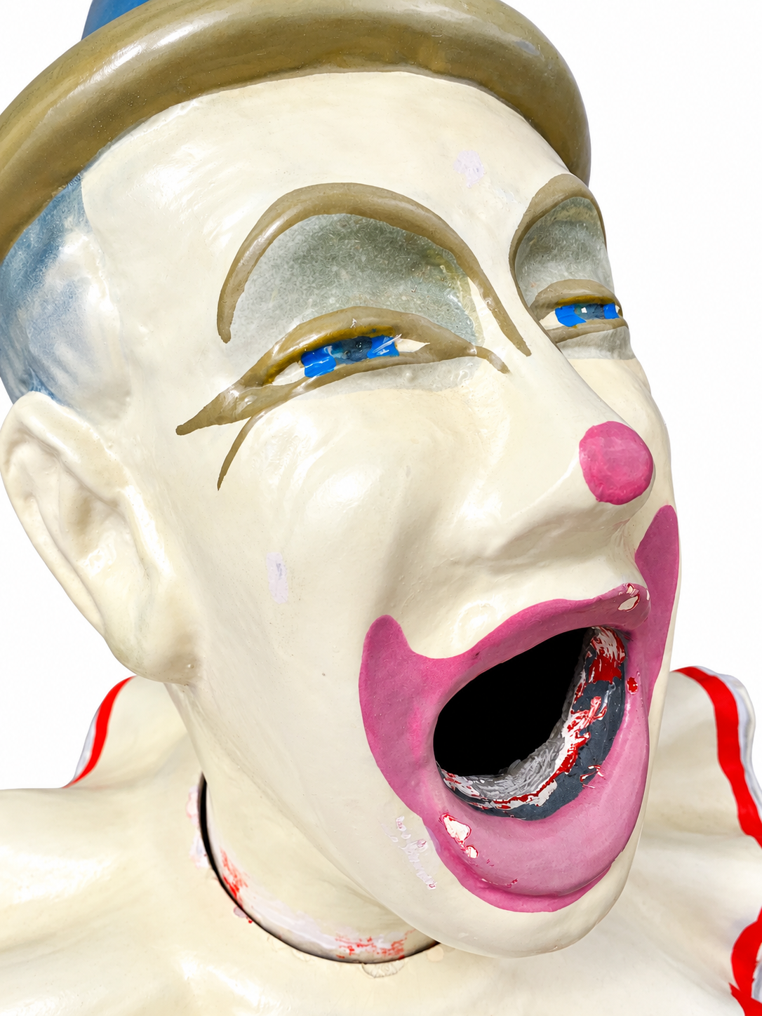 Vintage Fairground Arcade Laughing Fibreglass Painted Clown Ball Throw Game