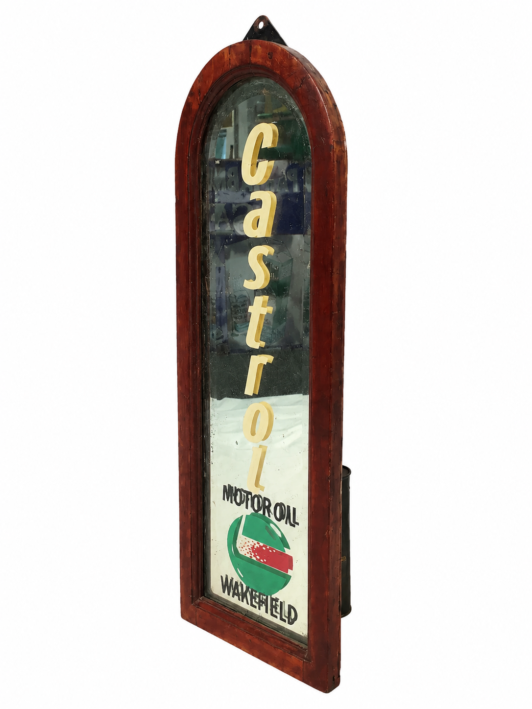 Antique Advertising -  Rare Framed Castrol Motor Oil Garage Mirror / Sign