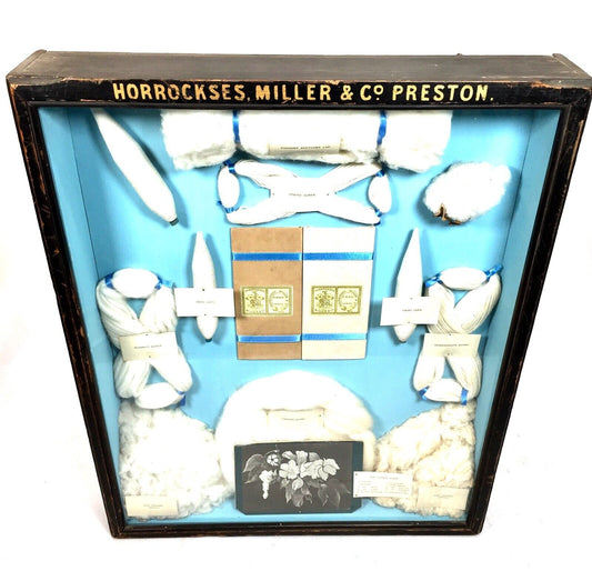 Georgian Antique Horrocks, Miller and Co Presentation Framed Yarn Display c.1820