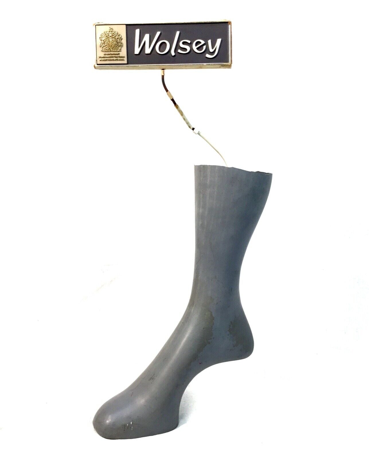 Antique Advertising - Wolsey Socks Hosiery Shop Display Stand & Sign / Vintage
