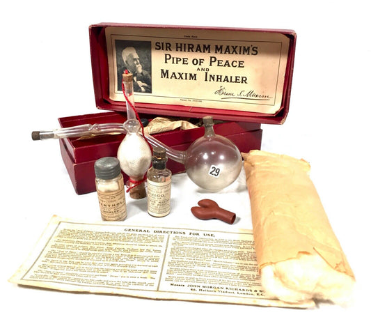 Antique Apothecary Interest Sir Hiram Maxim's Pipe of Peace c1910 / Complete Box