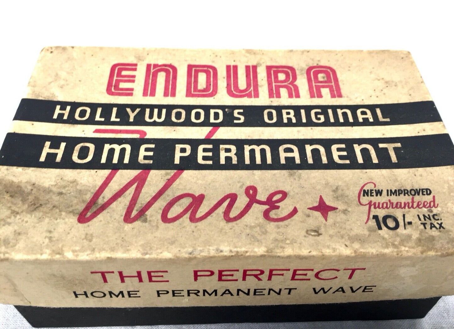 Antique Advertising - 1940s Unused Boxed Endura Permanent Wave Kit / Hairdresser
