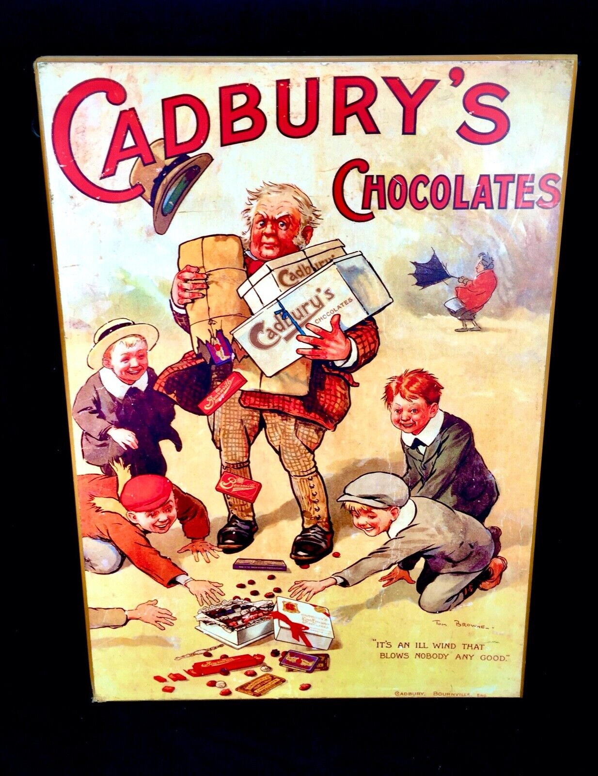 Antique Advertising - Large 70s Cadburys Poster Salvaged from Bournville Factory